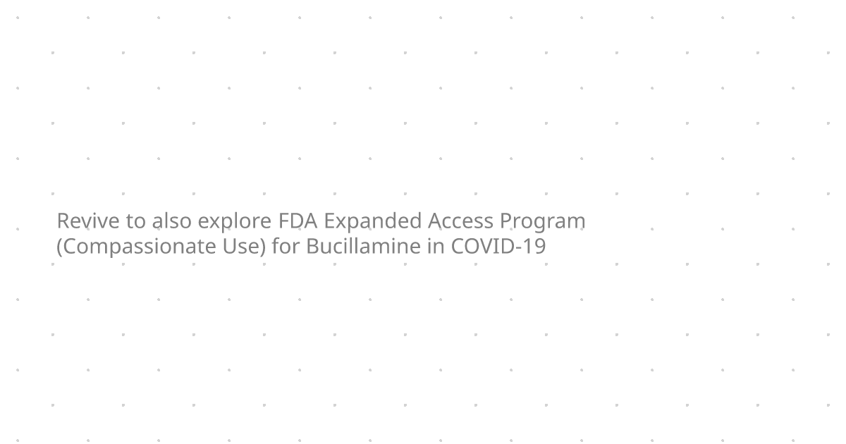 Revive Therapeutics Announces Submission of IRB Approval for Phase 3 ...