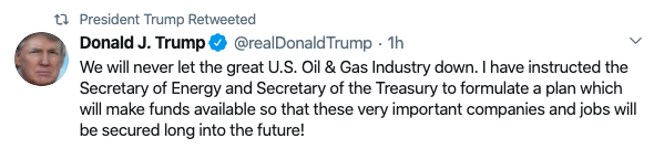 President Trump oil gas tweet