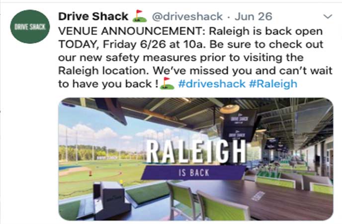 drive shack tweet July