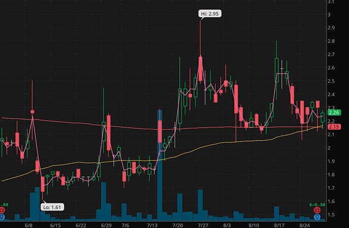 penny stocks to buy under $4 Can-Fite Biopharma Ltd (CANF stock chart)