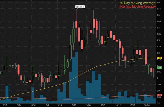 biotech penny stocks to watch now Sesen Bio Inc. (SESN stock chart)