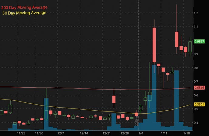 penny stocks to buy under 1.50 Oragenics Inc. OGEN stock chart