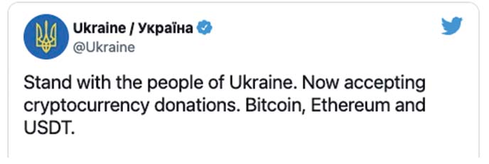 russia ukraine invasion twitter bitcoin donations