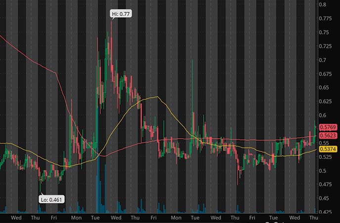 penny stocks to buy under 99 cents Helius Medical Technologies HSDT stock chart