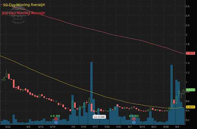 MSOS stocks marijuana penny stocks to buy Canopy Growth Corp. CGC stock chart